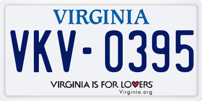 VA license plate VKV0395