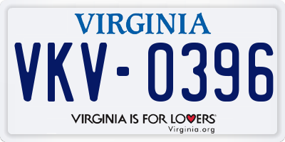 VA license plate VKV0396