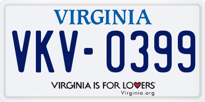 VA license plate VKV0399