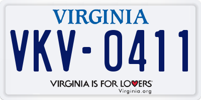 VA license plate VKV0411