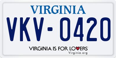 VA license plate VKV0420