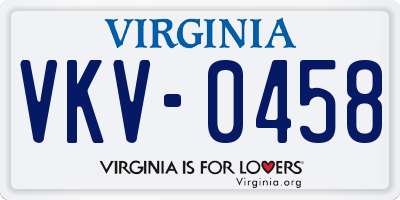 VA license plate VKV0458