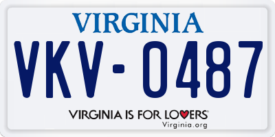 VA license plate VKV0487