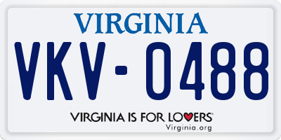 VA license plate VKV0488