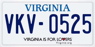 VA license plate VKV0525