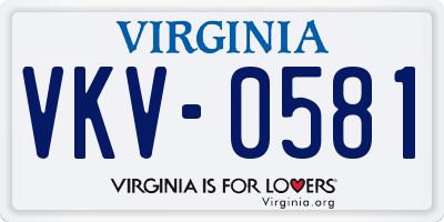 VA license plate VKV0581