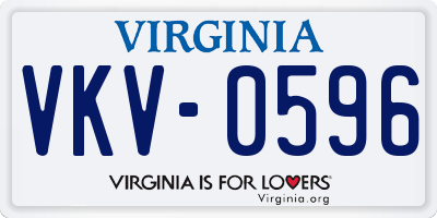 VA license plate VKV0596