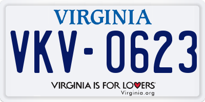 VA license plate VKV0623