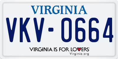 VA license plate VKV0664