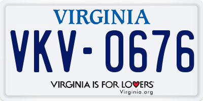 VA license plate VKV0676