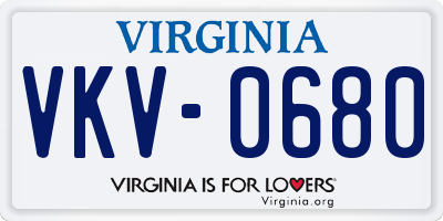 VA license plate VKV0680