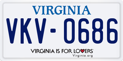 VA license plate VKV0686