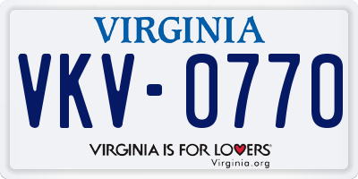 VA license plate VKV0770