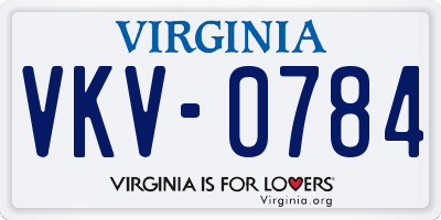VA license plate VKV0784
