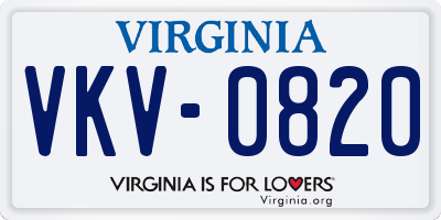 VA license plate VKV0820