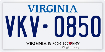 VA license plate VKV0850