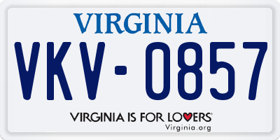 VA license plate VKV0857