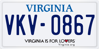 VA license plate VKV0867