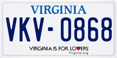 VA license plate VKV0868