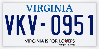 VA license plate VKV0951