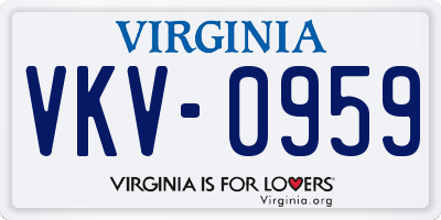 VA license plate VKV0959