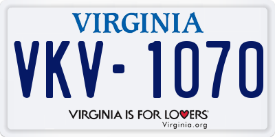VA license plate VKV1070