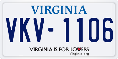 VA license plate VKV1106