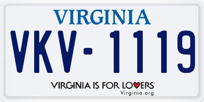 VA license plate VKV1119