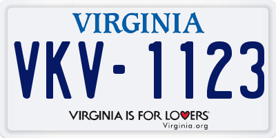 VA license plate VKV1123