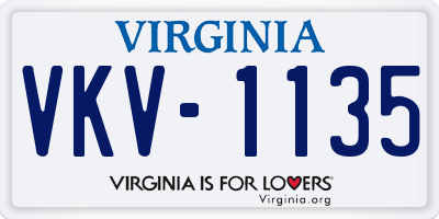 VA license plate VKV1135