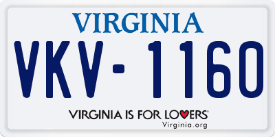 VA license plate VKV1160