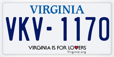 VA license plate VKV1170