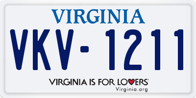 VA license plate VKV1211