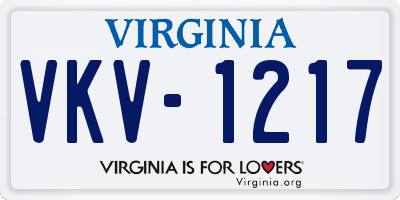 VA license plate VKV1217