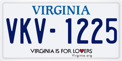 VA license plate VKV1225