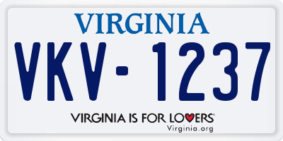 VA license plate VKV1237