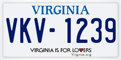 VA license plate VKV1239