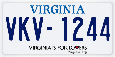 VA license plate VKV1244