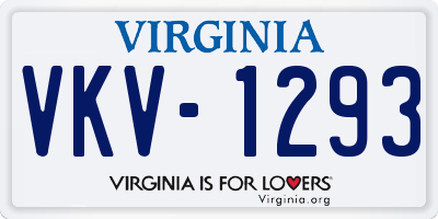 VA license plate VKV1293