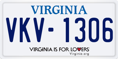 VA license plate VKV1306