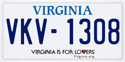 VA license plate VKV1308