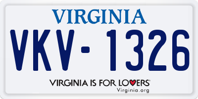 VA license plate VKV1326