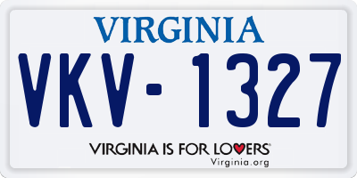 VA license plate VKV1327