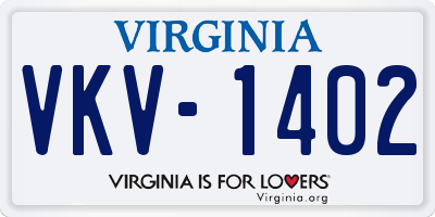 VA license plate VKV1402
