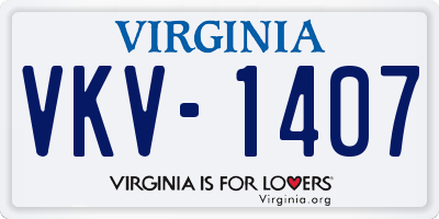 VA license plate VKV1407