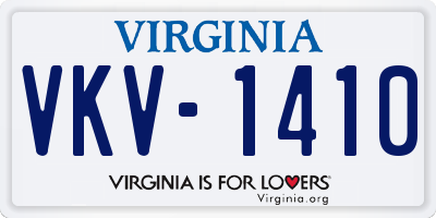 VA license plate VKV1410