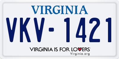 VA license plate VKV1421