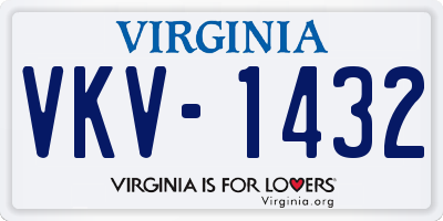 VA license plate VKV1432