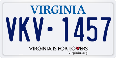 VA license plate VKV1457