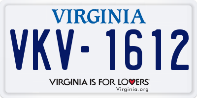 VA license plate VKV1612
